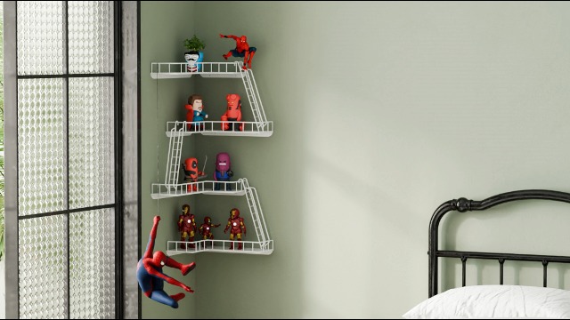 Amazon.com: WOPITMER Fire Escape Wall Shelf - Modern City Style 4